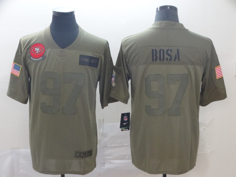 Men's San Francisco 49ers Nick Bosa #97 Brown Authentic Jersey